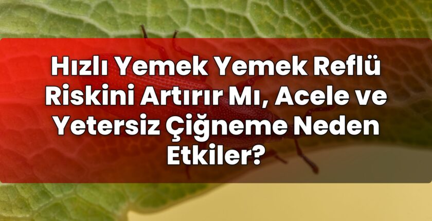 Hızlı Yemek Yemek Reflü Riskini Artırır Mı, Acele ve Yetersiz Çiğneme Neden
Etkiler?